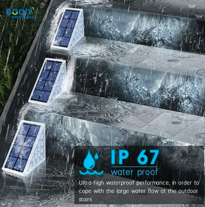 GODIY Solutions™ LED Solar Step & Path Lights (Warm White)