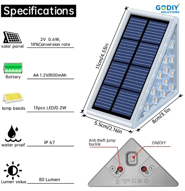 GODIY Solutions™ LED Solar Step & Path Lights (Warm White)