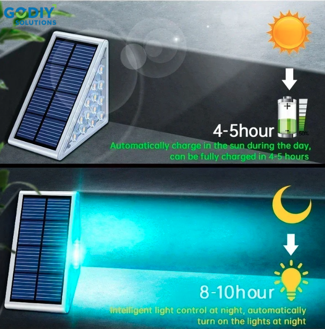 GODIY Solutions™ LED Solar Step & Path Lights (Warm White)