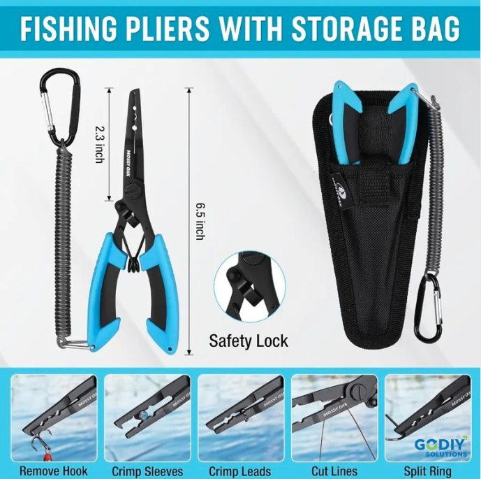 GODIY Solutions™ Mossy Oak 6-in-1 Fishing Tool Kit: Your Complete Angler's Companion